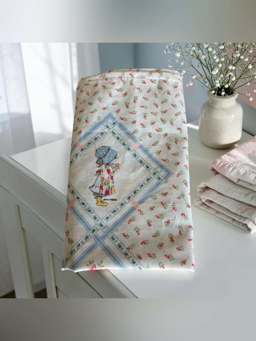 Vintage Holly Hobbie Sunbonnet Sue Pillow Case Standard Sarah Kay Bonnet Girl